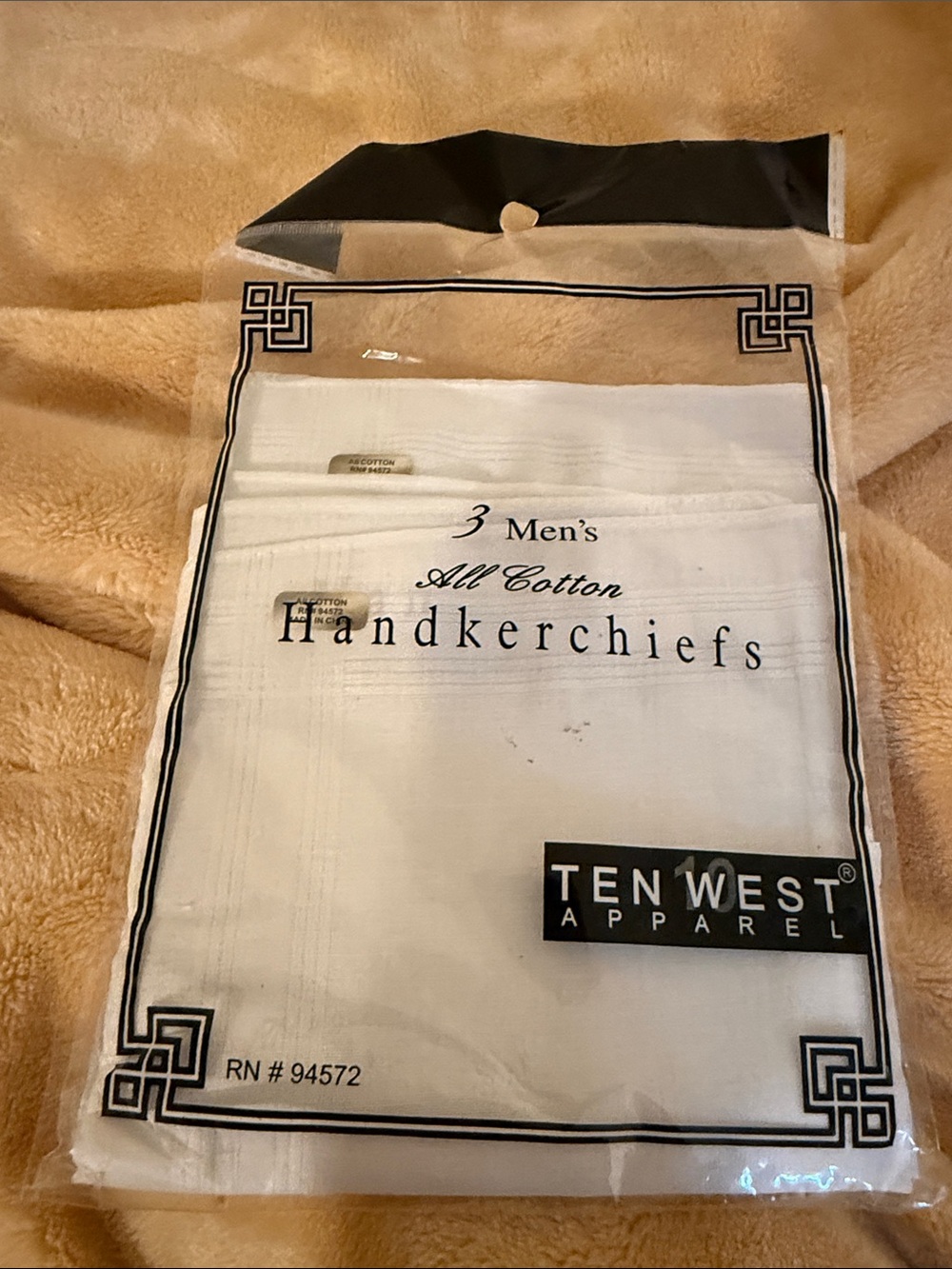 Ten West Men’s All Cotton White Handkerchiefs - Pack of 3